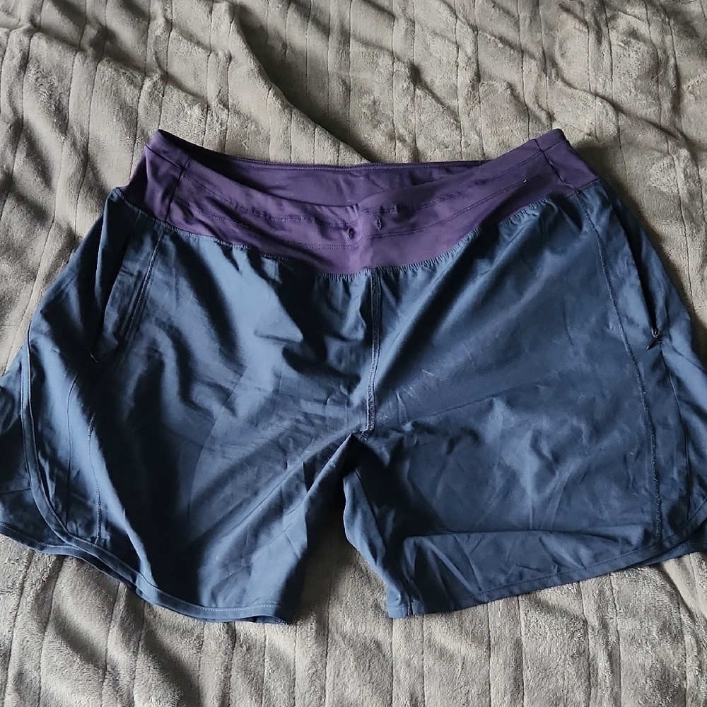 Women's Navy Athletic Shorts with Elastic Waistband, Size xxl
